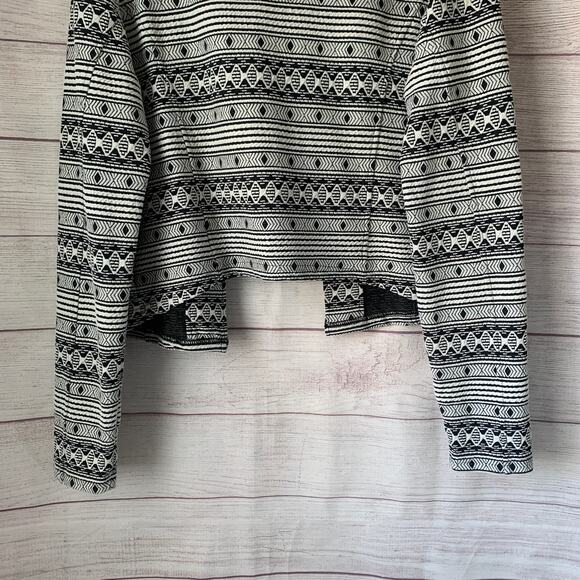 Jack Black and White Geometric Pattern Blazer Jacket Open Front Aztec Size Large - Picture 8 of 14